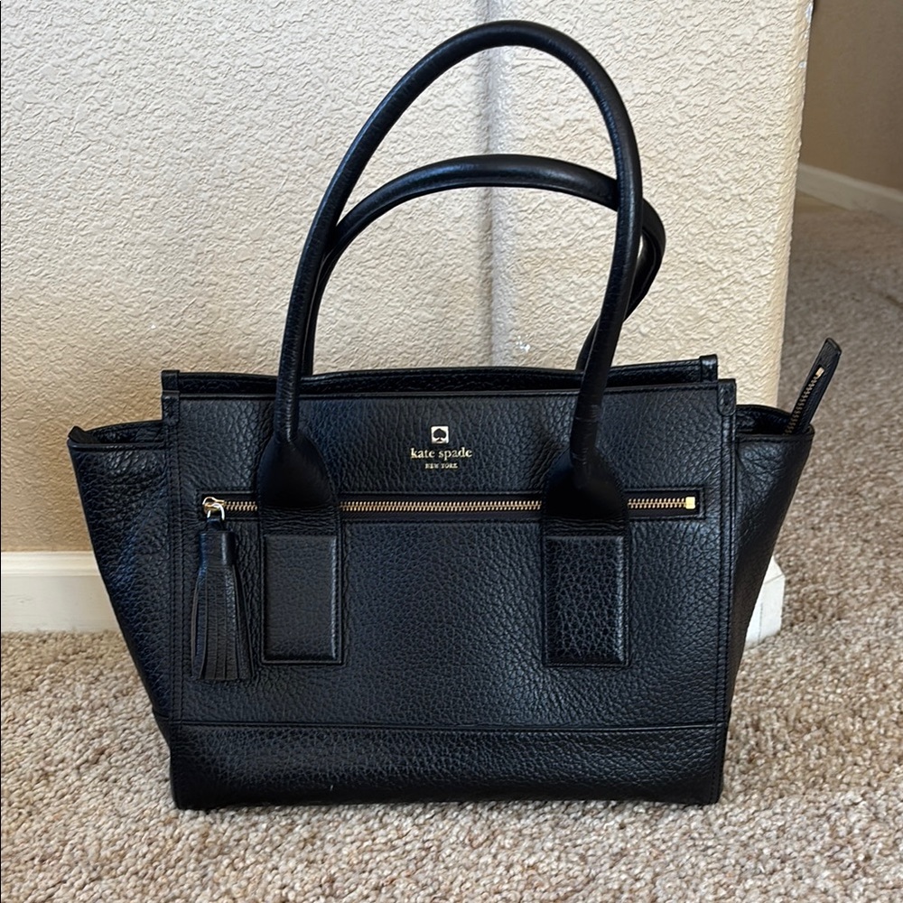 Kate Spade Black Satchel with Silver Hardware